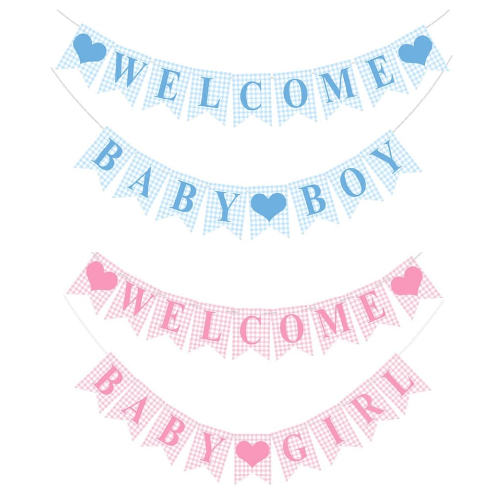 WELCOME BABY baby gold letter decoration pull up banner boys and girls party banner layout pull out banner