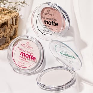 Gemon Banana Powder Compact, Concealer Setting Powder, Matte Semi-Transparent Sweat-Proof Finishing Powder for Students, Direct Source