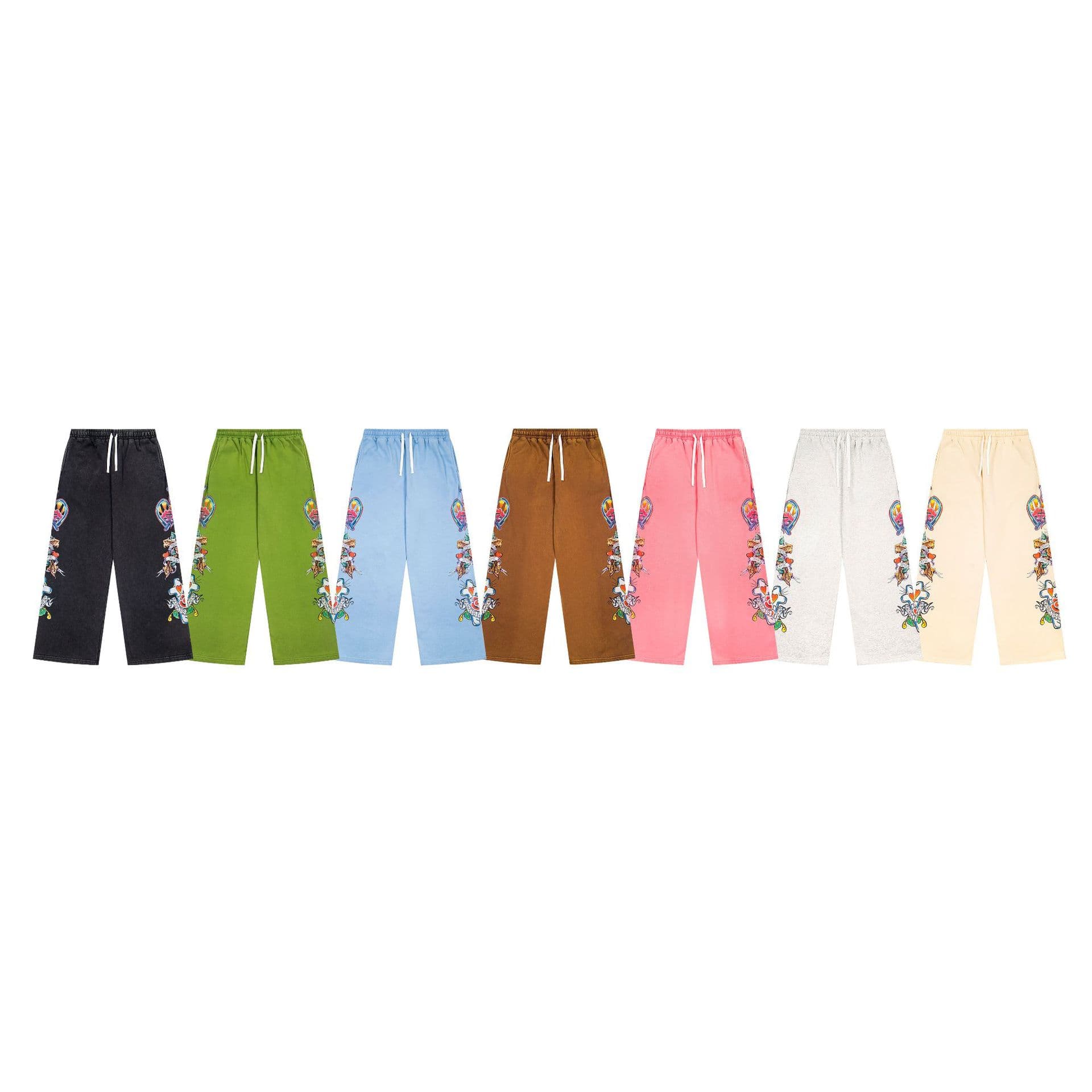 Cross-border American Streetwear We Are Righteous New Style American Street Hip-Hop 100% Cotton Direct Print Straight Casual Pants