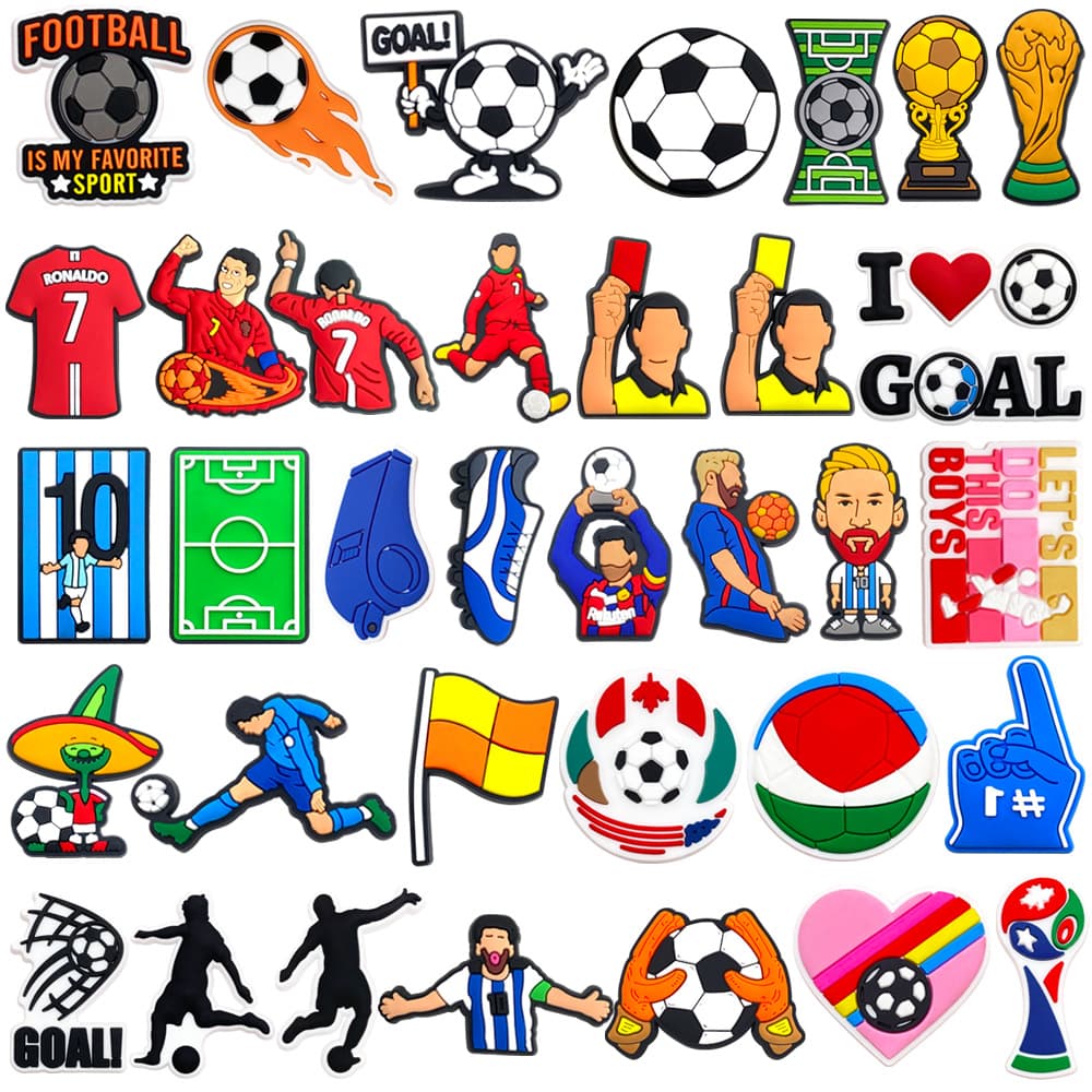 New Soccer Shoe Charms Holes Shoes Decor Sports Event Shoe Accessories DIY Soft Rubber Shoe Accessories Cross-border Stock