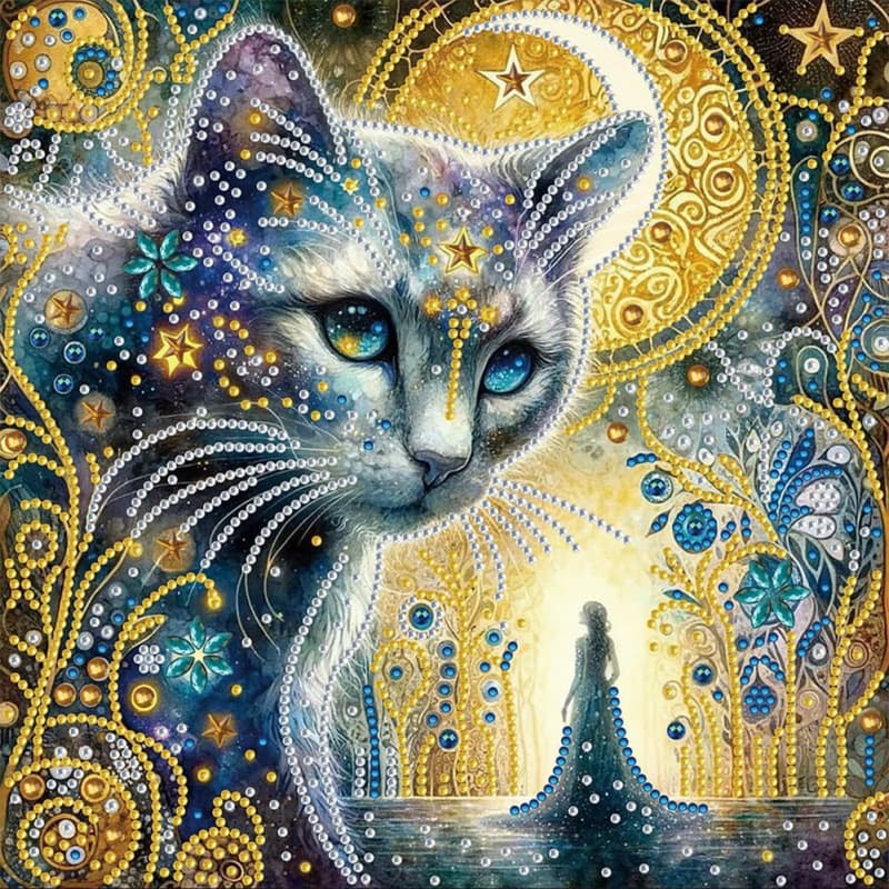 5D Cross-border Hot-selling Animal Series DIY Diamond Painting, Special-shaped Crystal Diamond Dot Sticker 5D Colorful Kitten Decorative Painting