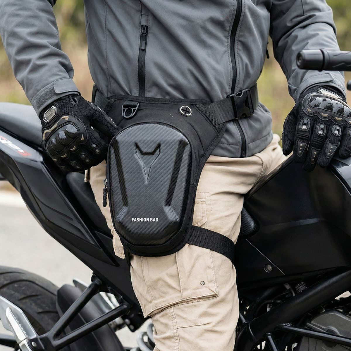 Cycling Leg Bag Motorcycle Hard Shell Waterproof Crossbody Bag Sports Multi-functional Men's Backpack Motorcycle Waist Bag Shoulder Bag