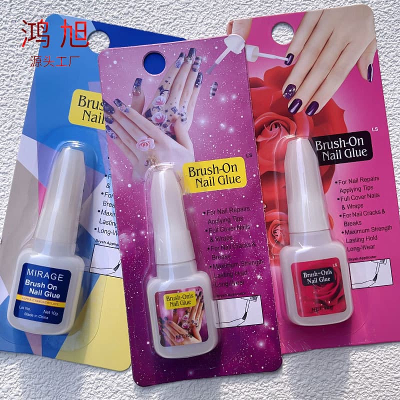Nail Art Glue 10g Independent Packaging Fake Nail Jewelry Brush Head Adhesive for Diamond Stick Professional Nail Art Glue