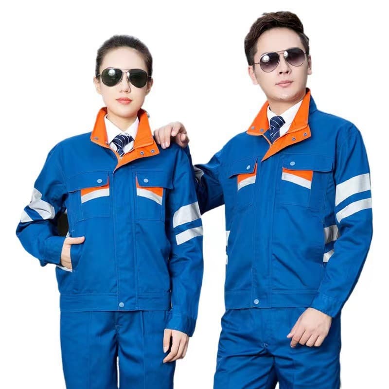 Spring and Autumn multi-reflective strip work clothes suit logistics transport machine repair and installation workers sanitation long-sleeved work clothes labor protection clothing