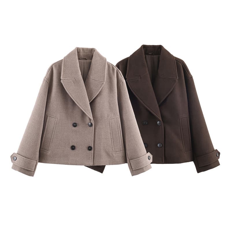 Cross-Border Women's Clothing Manufacturers Wholesale 2025 New European and American Style Women's Fashionable and Elegant Loose Short Coats