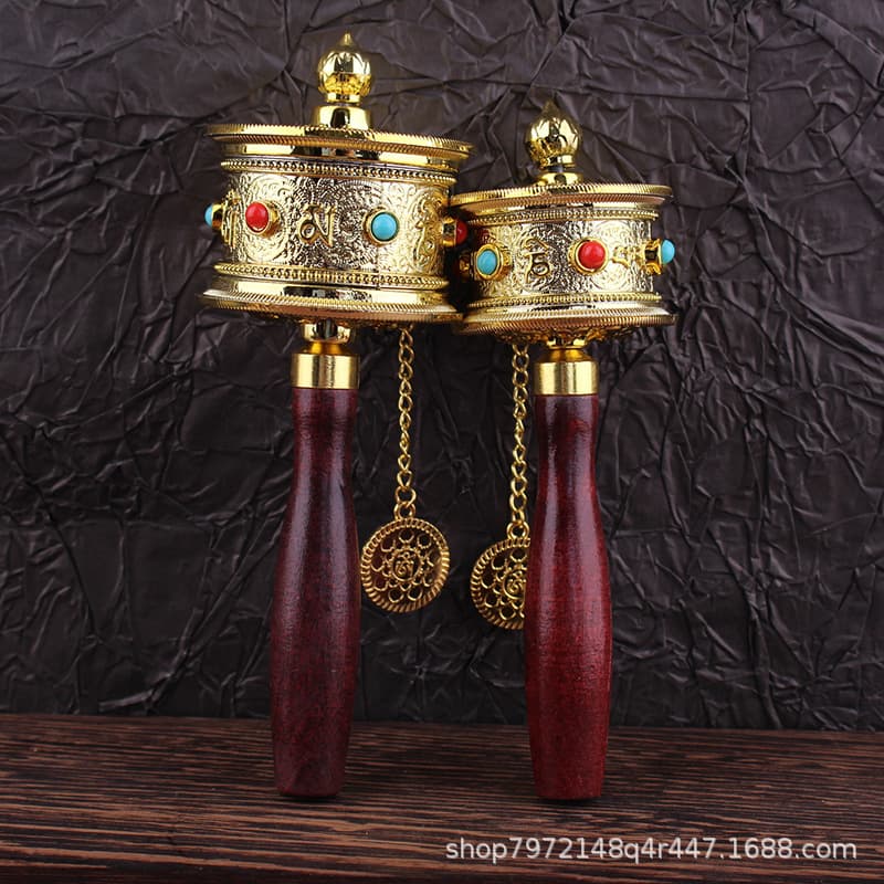 Hand-cranked prayer wheel base, Tibetan Buddhist temple prayer wheel handle, hand socket, Buddhist implement base