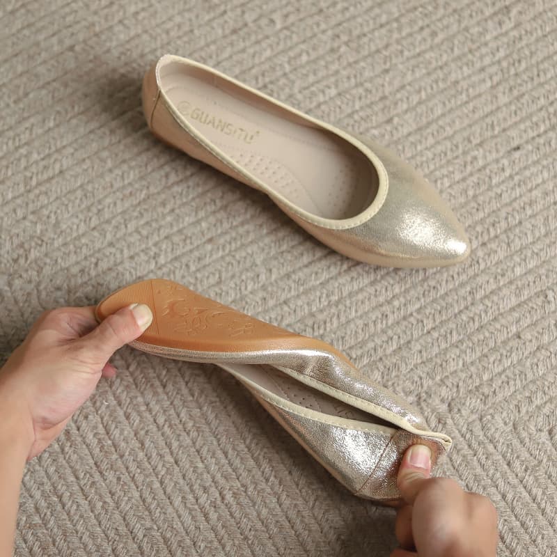Soft Sole Flat Shoes for Women, Breathable Cloth Loafer, Casual Flat Bottom, Shallow Mouth, Large Size, Square Dance Shoes