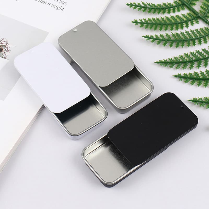 In Stock 10g 20g Mint Candy Balm Push-Pull Metal Mini Tin Box Sliding Lid Sealed USB Flash Drive Pressed Candy Empty Box