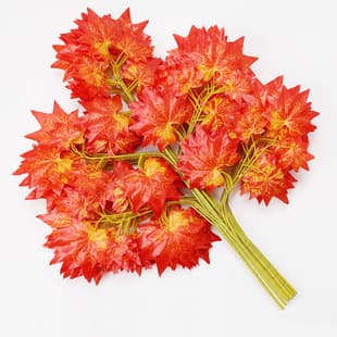 Artificial Simulation Plastic Fake Flowers Fake Branches Decorative Leaves Red Maple Ginkgo Shopping Mall Pipe Column Fake Tree Decoration