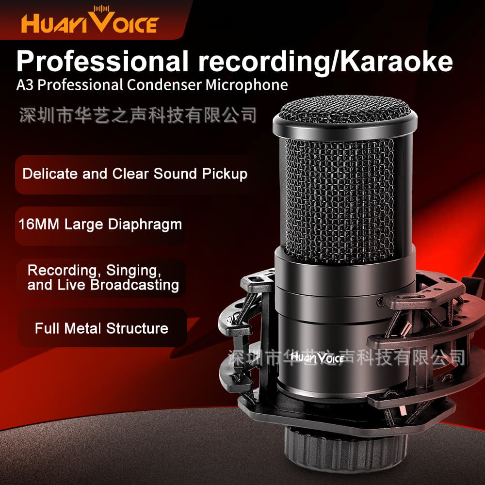 A3 Professional Microphone for Live Podcast, Singing, and Gaming