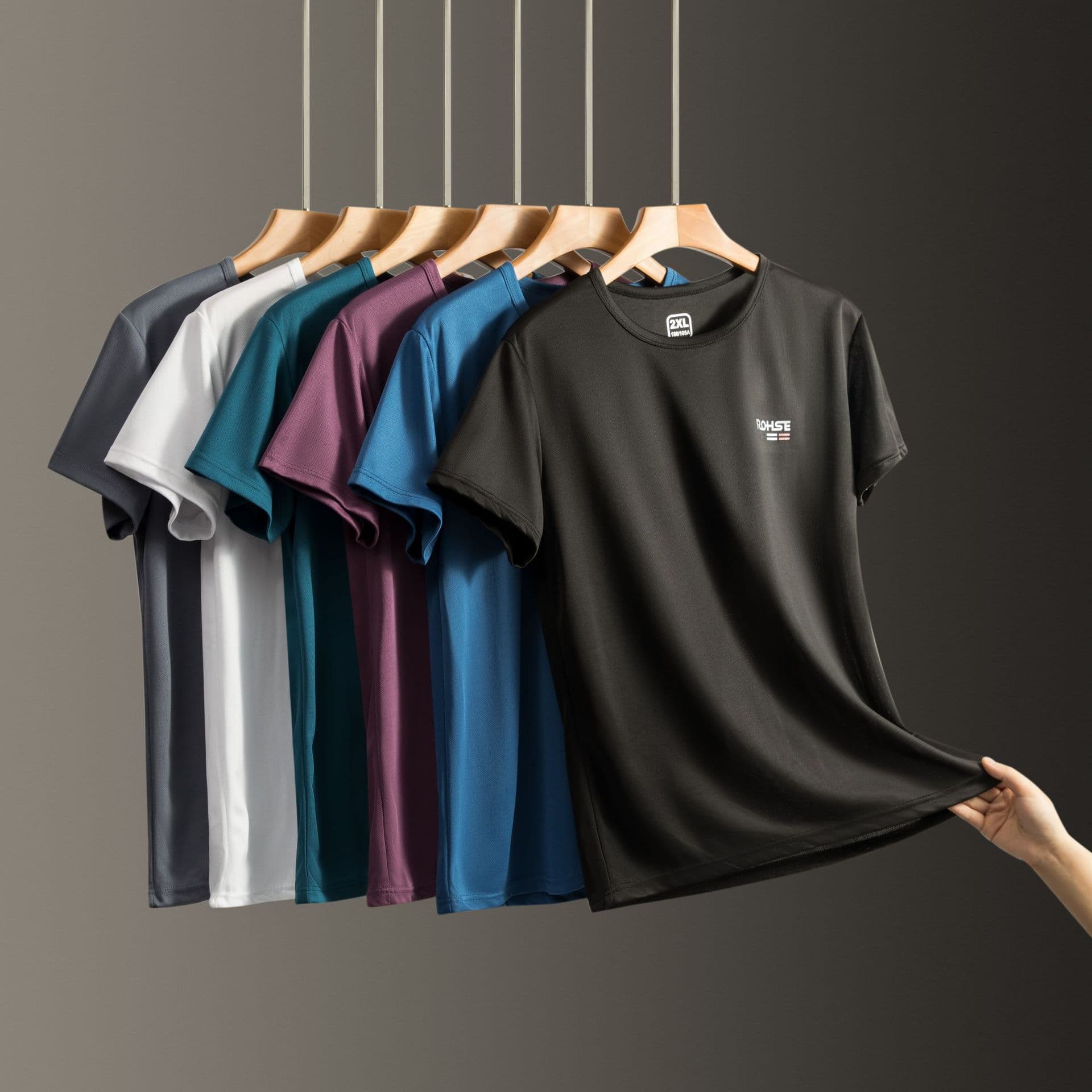 Men's Quick-Dry Air Conditioning Ice Silk T-Shirt Thin Breathable Mesh Loose Short Sleeve Half Sleeve T-Shirt Wholesale Breathable Quick-Dry