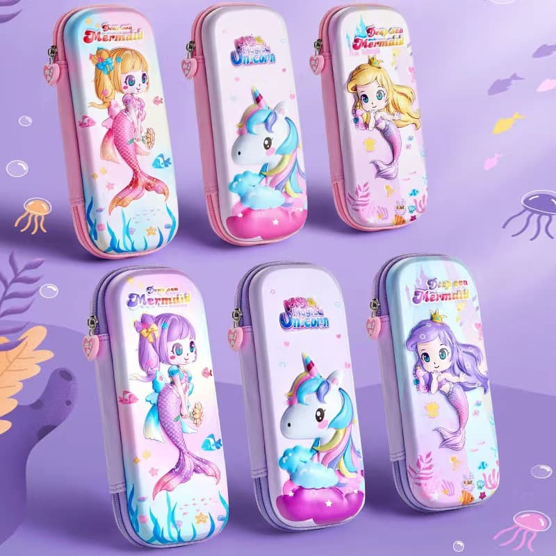 Custom Primary School Student Leather Pencil Case Kindergarten Pencil Pouch Children's Cartoon Pen Bag Gift with Logo