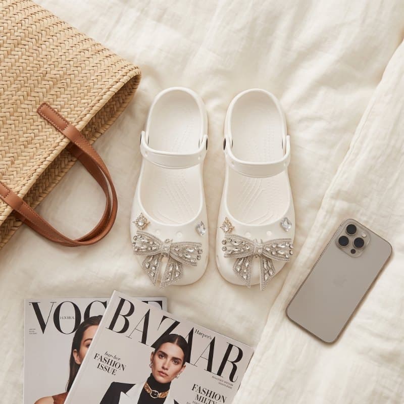Crystal Mary Jane Ballet Shoes Sandals Women's Crocs Women's Outdoor One-Strap Sandals Beach Shoes Home Slippers Women