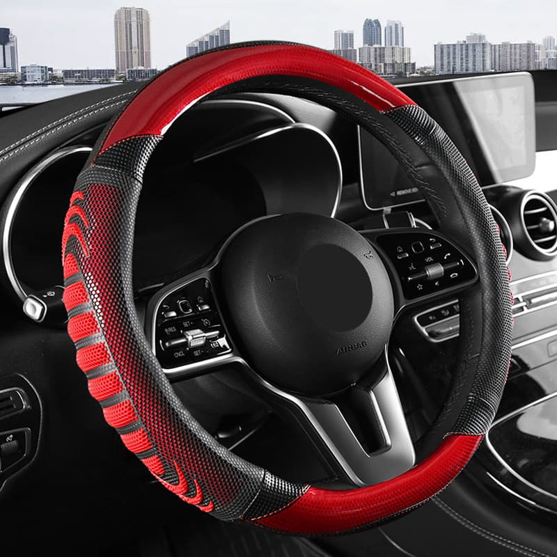 All-Season Anti-Slip Breathable Wear-Resistant Car Steering Wheel Cover Honeycomb 3D Grip Cross-Border Auto Accessory