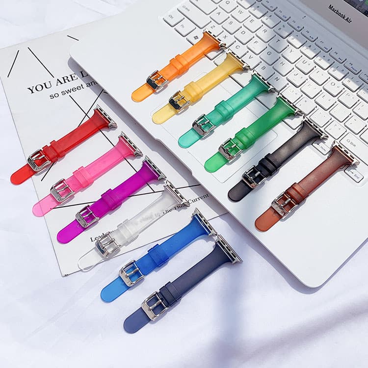 Transparent Apple Watch Band for Apple Watch Series 7 and Series 65, Slim Waist Wristband, Apple Watch Accessory for Women