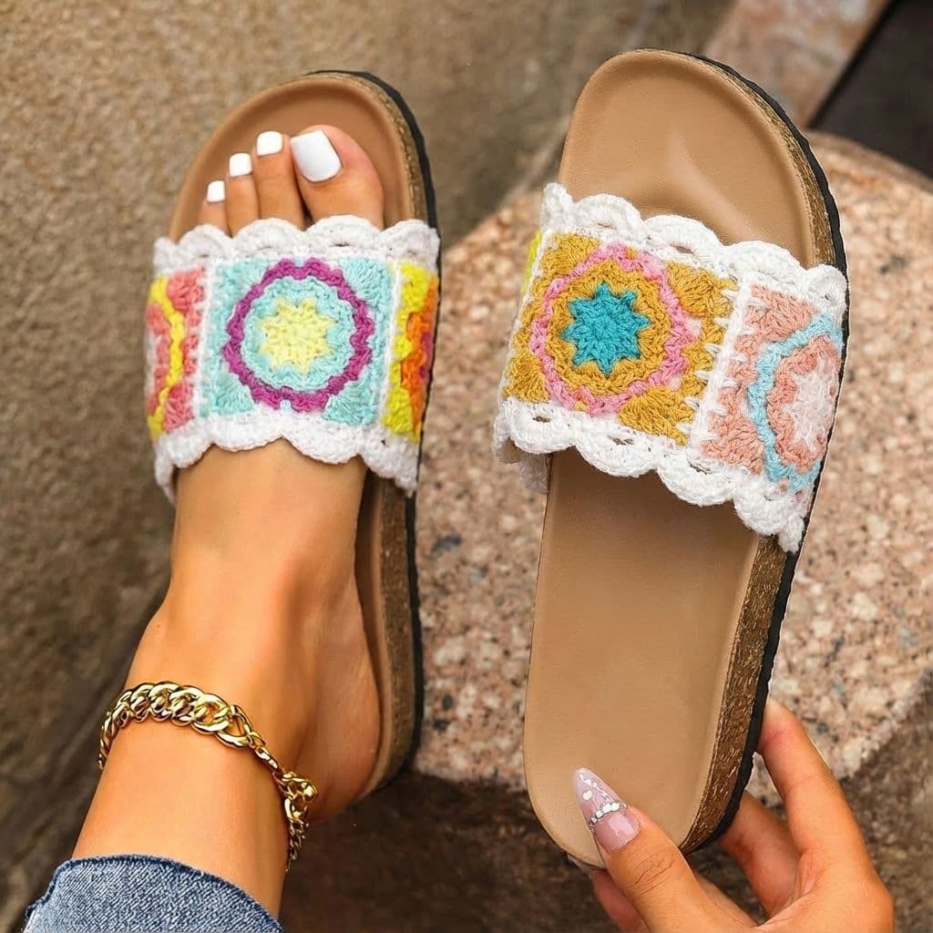New Fish Mouth European American Style Platform Slippers Casual Beach Woven Comfortable Elegant Slippers for Outdoor Wear