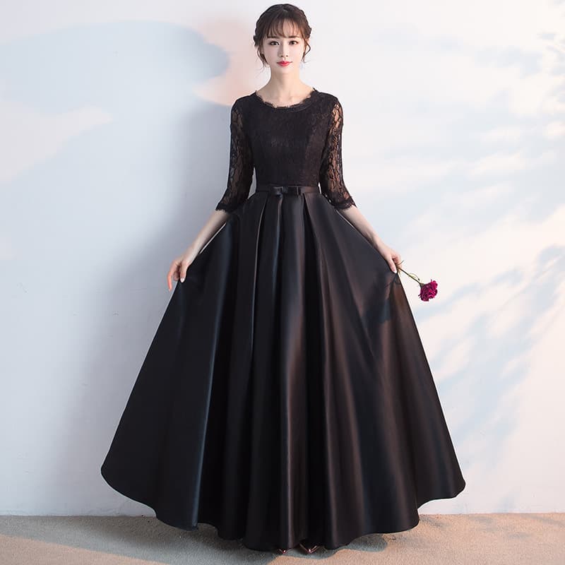 Foreign trade lace evening dress 2026 new black banquet temperament celebrity chorus performance dress women