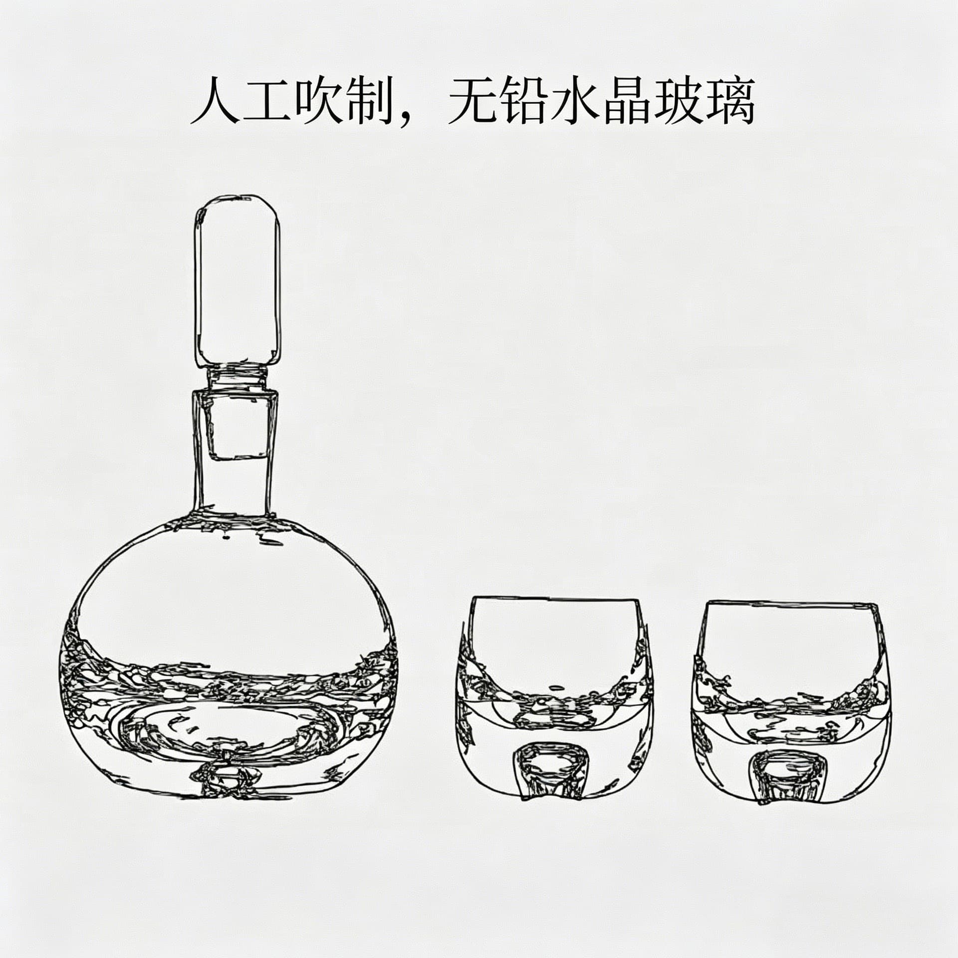 Glass Luxury Crystal Whiskey Decanter Liquor Bottle European Style Sample Room Bar Cabinet Barware Decorative Ornament