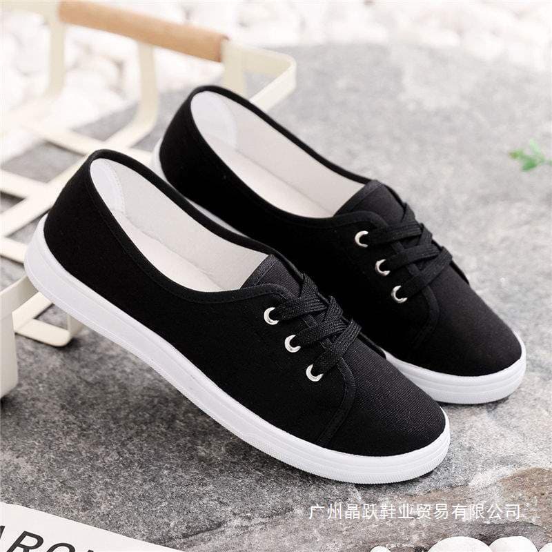 2025 New White Canvas Women's Sneakers Flat Shoes Korean Style Versatile Spring Autumn Student Cloth Shoes