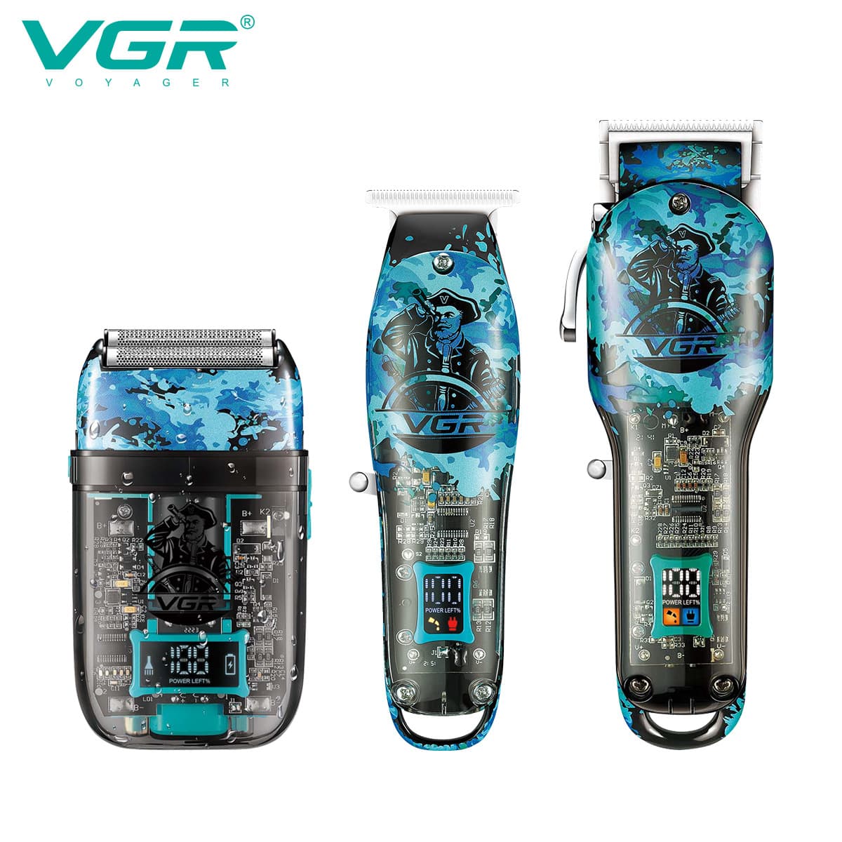 VGR645 Cross-border Barber Hair Clipper for Men, Home Use, Waterproof, Digital Display, Electric Trimmer, Professional Hair Cutting Tool