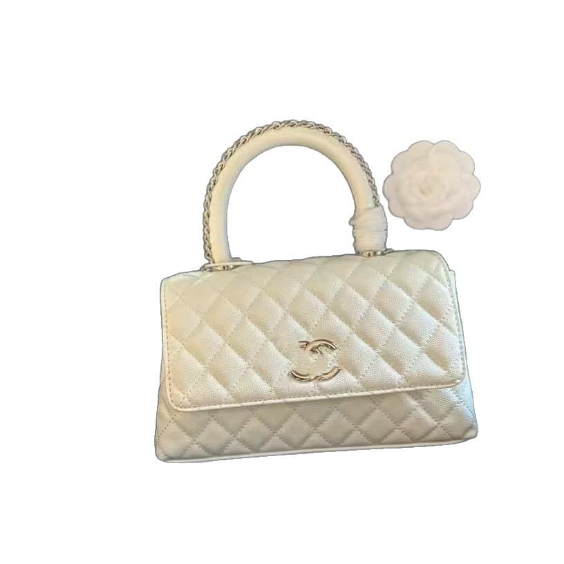 Genuine Leather Women's Bag Small Fragrance Style Diamond Quilted Chain Elegant Handbag New High-End Fashion Shoulder Crossbody Bag Light Luxury