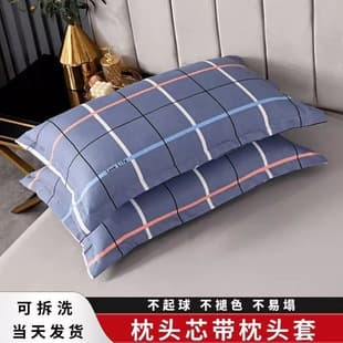 Pillow Pillowcase Single Pillow Core Pair Set Adult Cervical Support Pillow with Pillowcase Student Dorm Cute Pillowcase