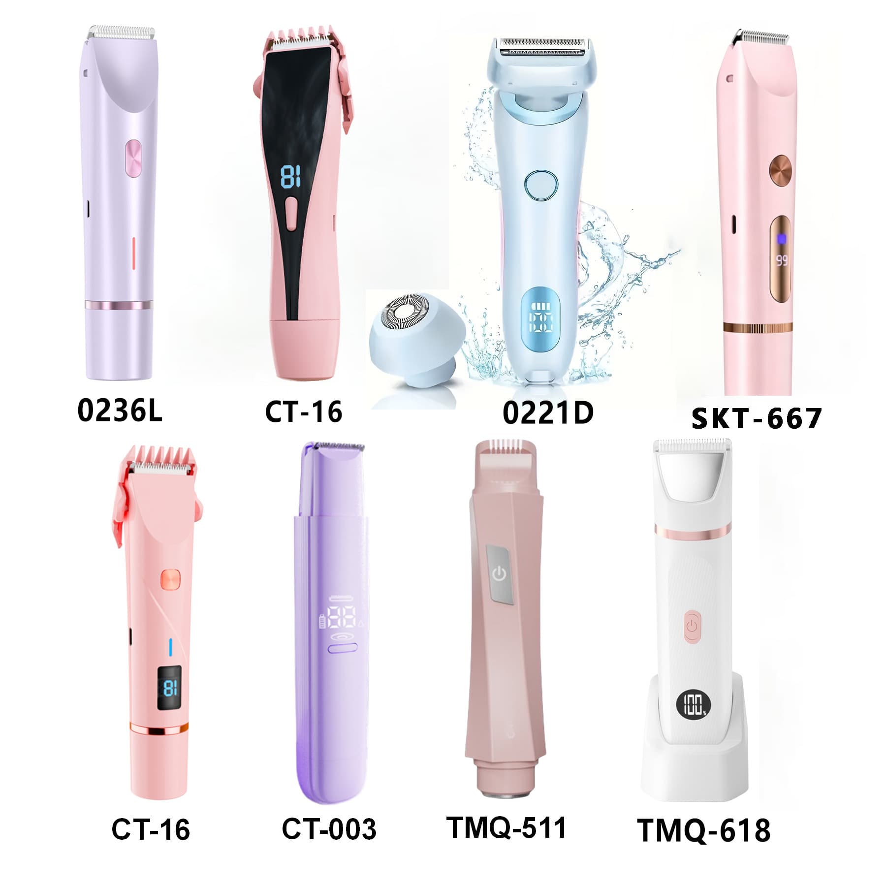 Cross-border Women's Bikini Trimmer Dual-Head Electric Hair Removal Device 2-in-1 Epilator Armpit Hair Trimmer