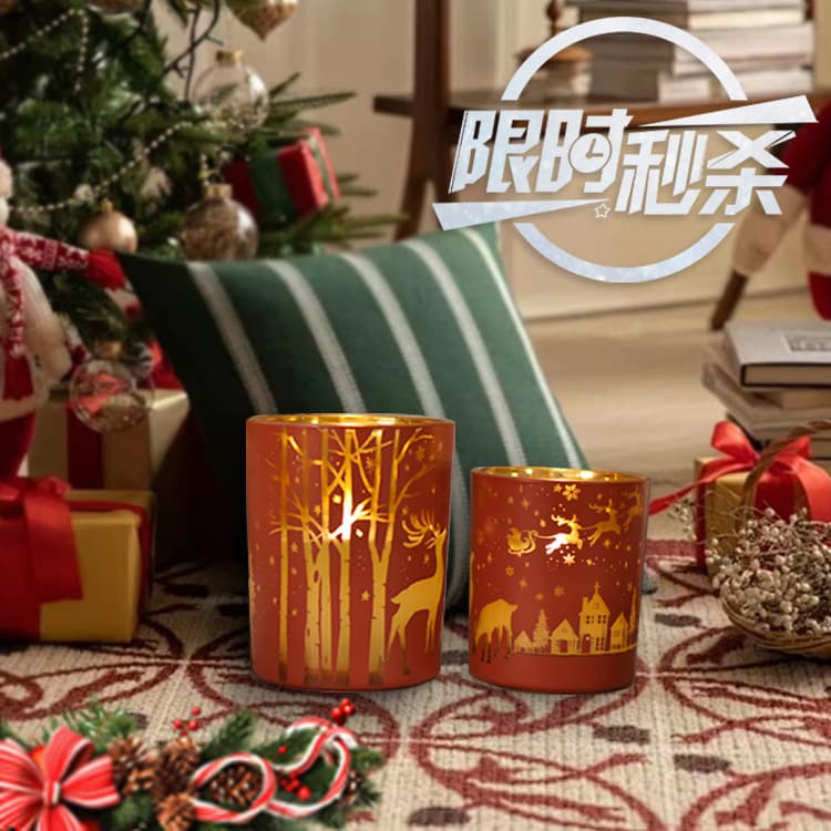 Christmas Glass Cup, Halloween LED Electronic Candle Light, Bar Candle, Holiday Christmas Candle for Export Orders