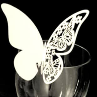 Amazon Wedding Butterfly Place Card Laser Cut Paper Cup Card Butterfly Wall Sticker Decorative Card Shenzhen Wholesale