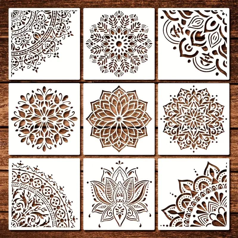 Source Factory Mandala Auxiliary Drawing Template Tile Stone Wall Painting Spray Flower Stencil Ruler Hollow