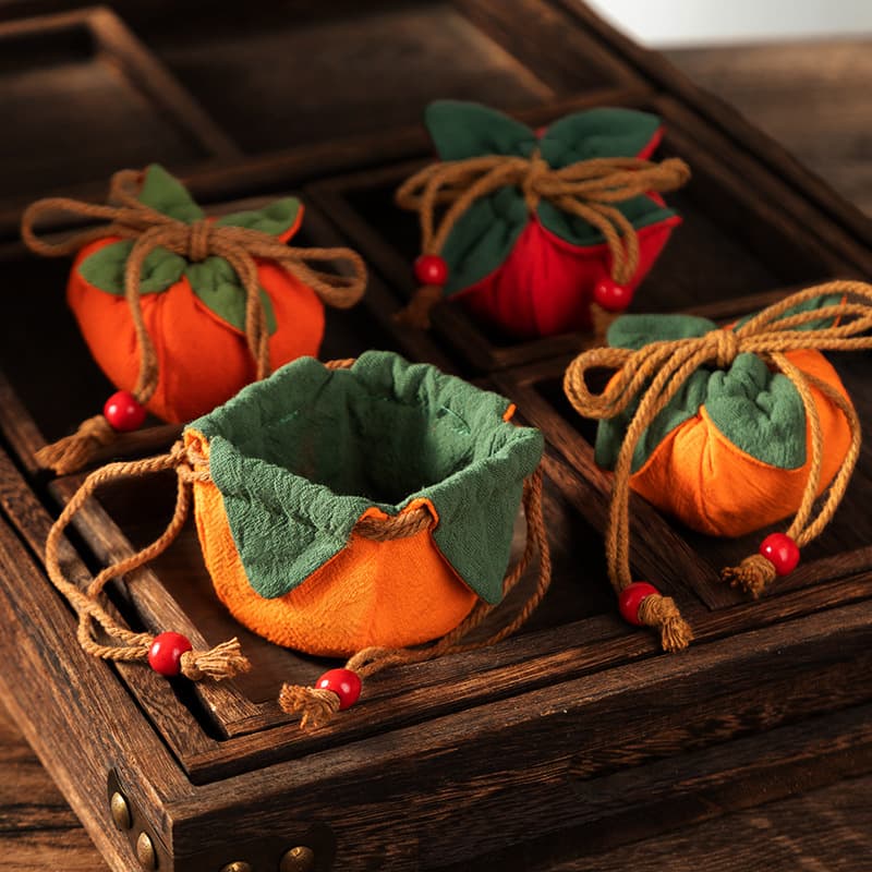 DIY Persimmon Sachet Empty Bag, Small Persimmon Scented Pouch, Mugwort Mosquito Repellent, Portable Sachet, Car Hanging Decoration, Small Fortune Bag