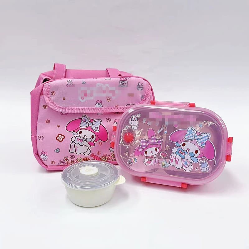 New Cartoon Cute 304 Stainless Steel Two-Compartment Square Lunch Box with Divided Sealed Bento Box