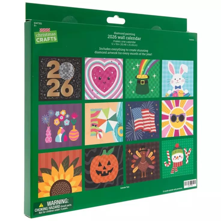 Cross-border 2026 Wall Calendar Diamond Painting Kit