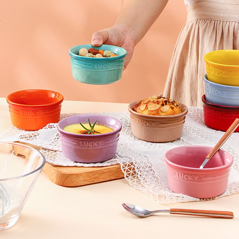 Creative Gradient Ceramic Waterproof Stew Cup Household Double Cover Stew Cup Soup Cup Dessert Small Stew Cup Restaurant Commercial Wholesale