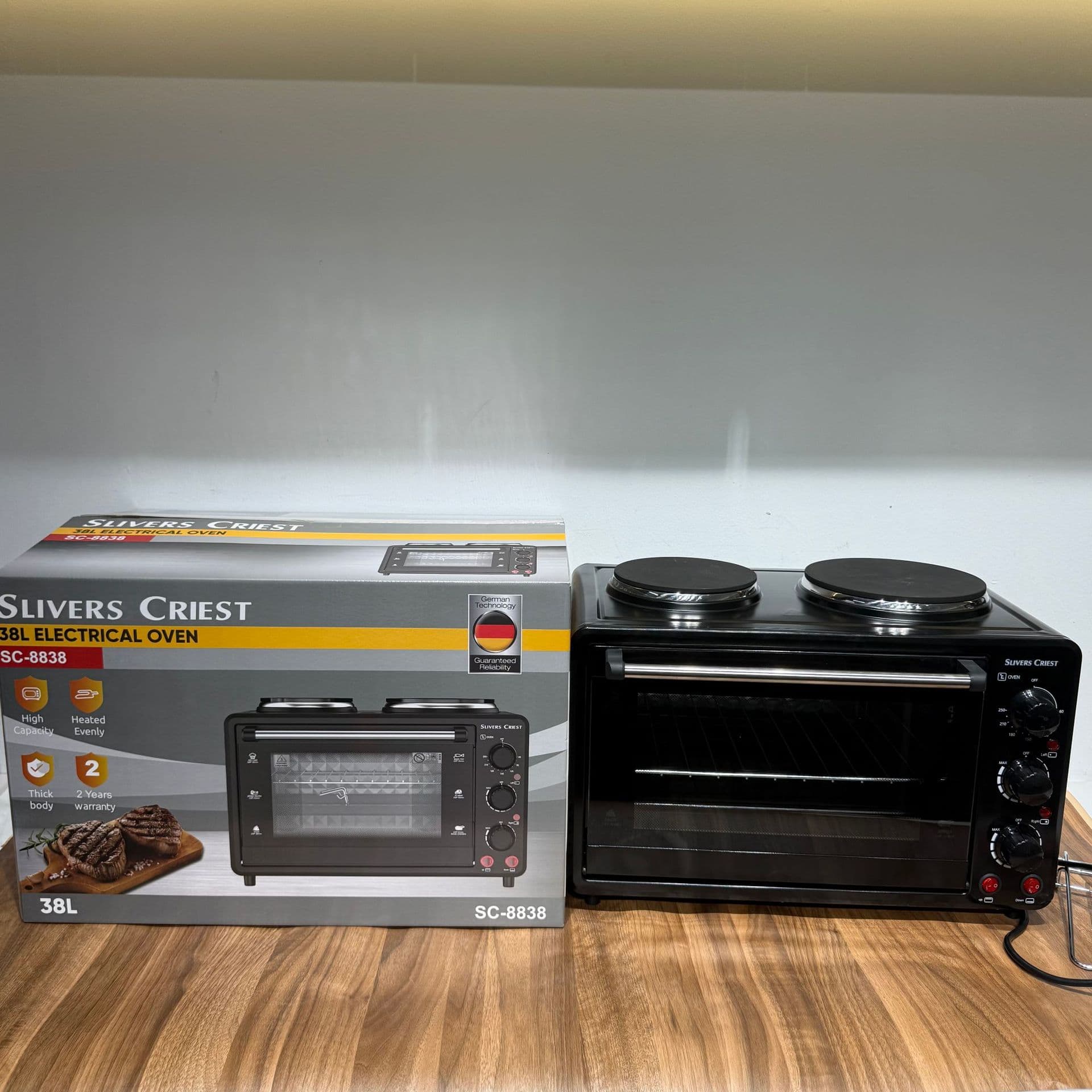 Cross-border E-commerce Export European Standard Plug Toaster Oven 38L with Dual Burners