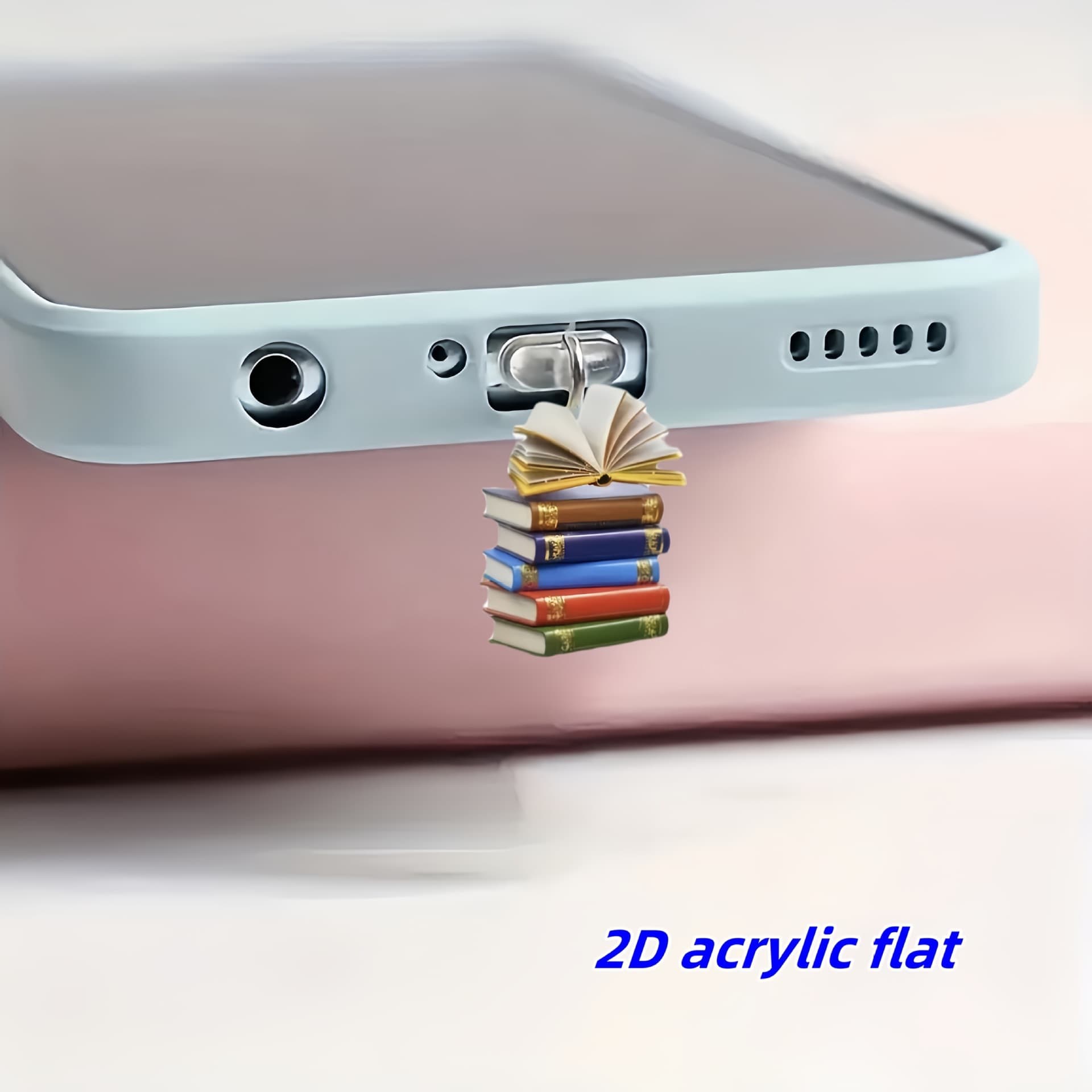 2D Flat Colorful Book Pattern Acrylic Dust Cover, Universal Phone Dust Cover, Compatible
