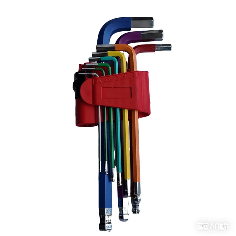 Color Hex Key Set S2 Alloy Steel Hex Wrench 9-Piece Long Ball End Hex Tool