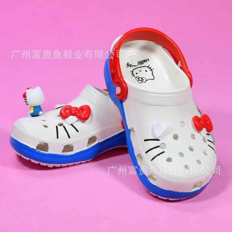 Cartoon collaboration perforated shoes children's summer boys/girls outdoor anti-slip wear-resistant closed toe sandals