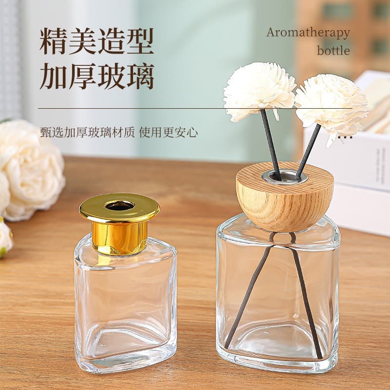 Triangle Flame-Free Reed Diffuser Bottle, Long-Lasting Hotel Scent Diffuser, Home Decorative Perfume Bottle