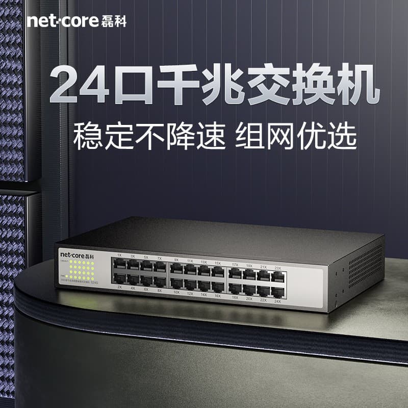 S24G 24-Port Gigabit Switch, Rack-Mountable Network Splitter, Standard Rack Steel Case for Enterprise and Commercial Use