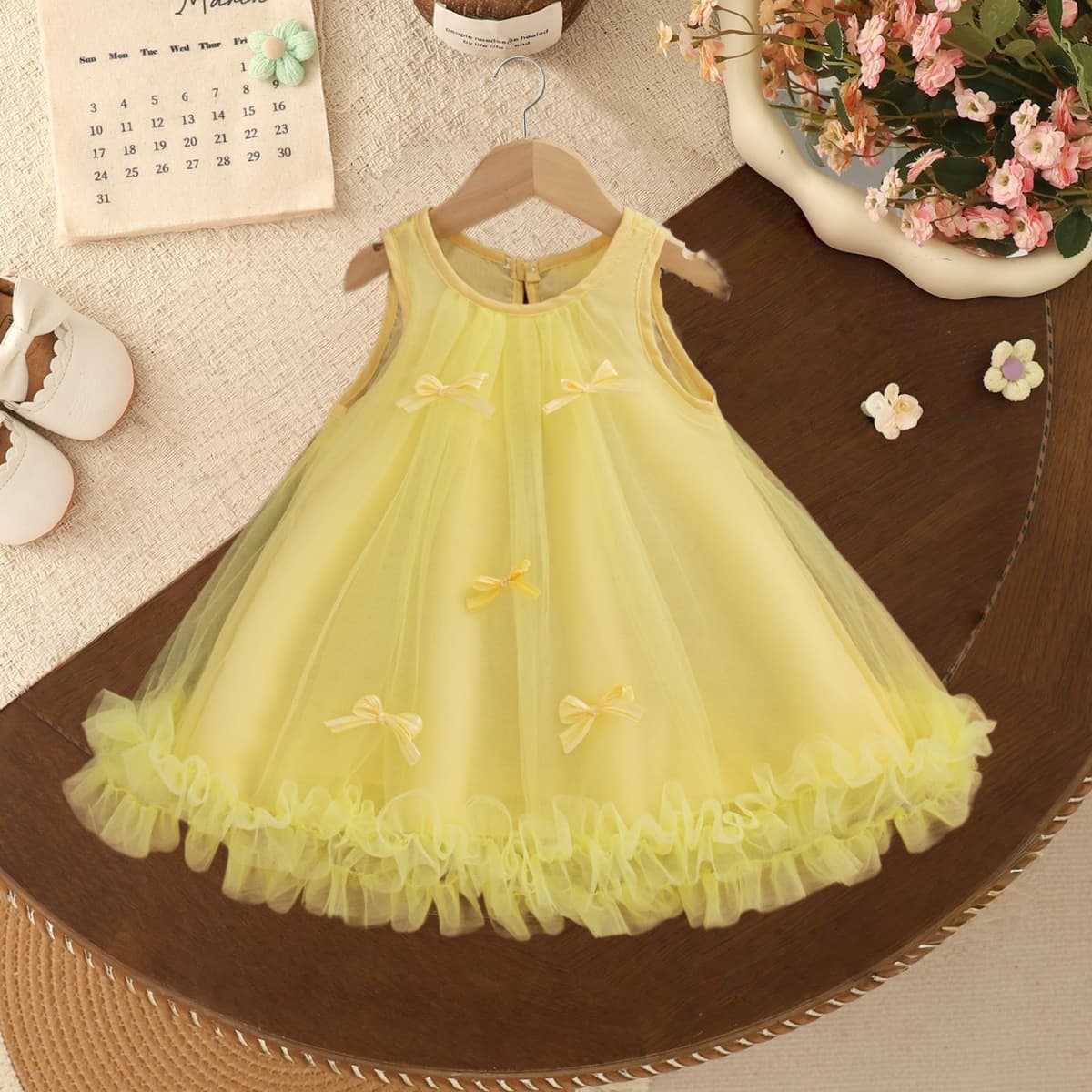 Baby Girl Mesh Princess Dress Summer New Arrival Sweet Sleeveless Infant Toddler Birthday Party Dress