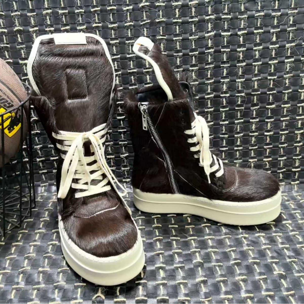 Ro25 Autumn and Winter New Style Horsehair Thick-Soled Inverted Triangle Men's Boots Genuine Leather Boots Fashion Boots Trendy Shoes Height-Increasing Short Boots Couple