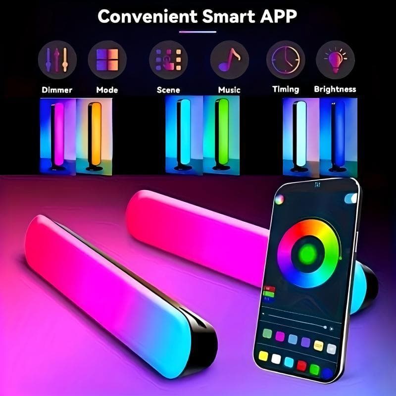 RGB Ambient Bluetooth Desktop Mood Light, Sound-Activated WiFi Voice Control Creative Desktop Atmosphere LED Night Light