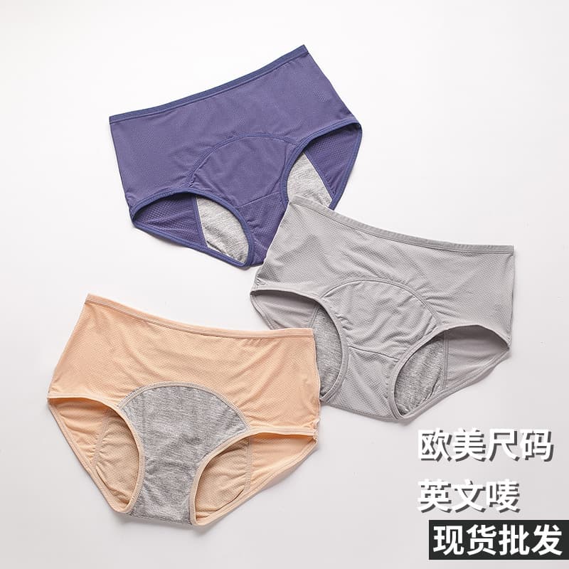 Cross-border Size 10 Mesh Physiological Panties for Women, Front and Back Leak-Proof, Mid-High Waist, Menstrual Period Specific Panties 9044