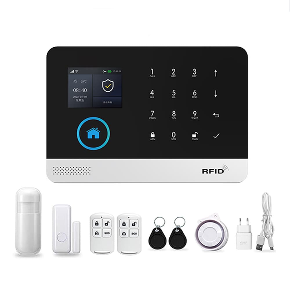 Tuya WiFi Smart Anti-Theft Alarm GSM Dual-Network Alarm Home Door and Window Security Alarm Device