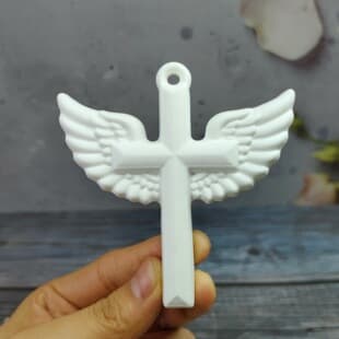 X1533 Winged Cross Pendant Decorative Cement Plaster Mold DIY Silicone Mold