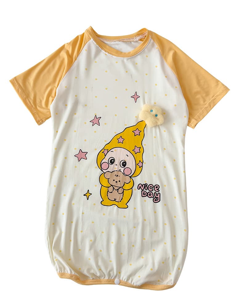 Children's Modal Bodysuit Summer Thin Cool Feeling Boys Girls Cartoon Sleep Sack Skin-Friendly Anti-Kick Blanket