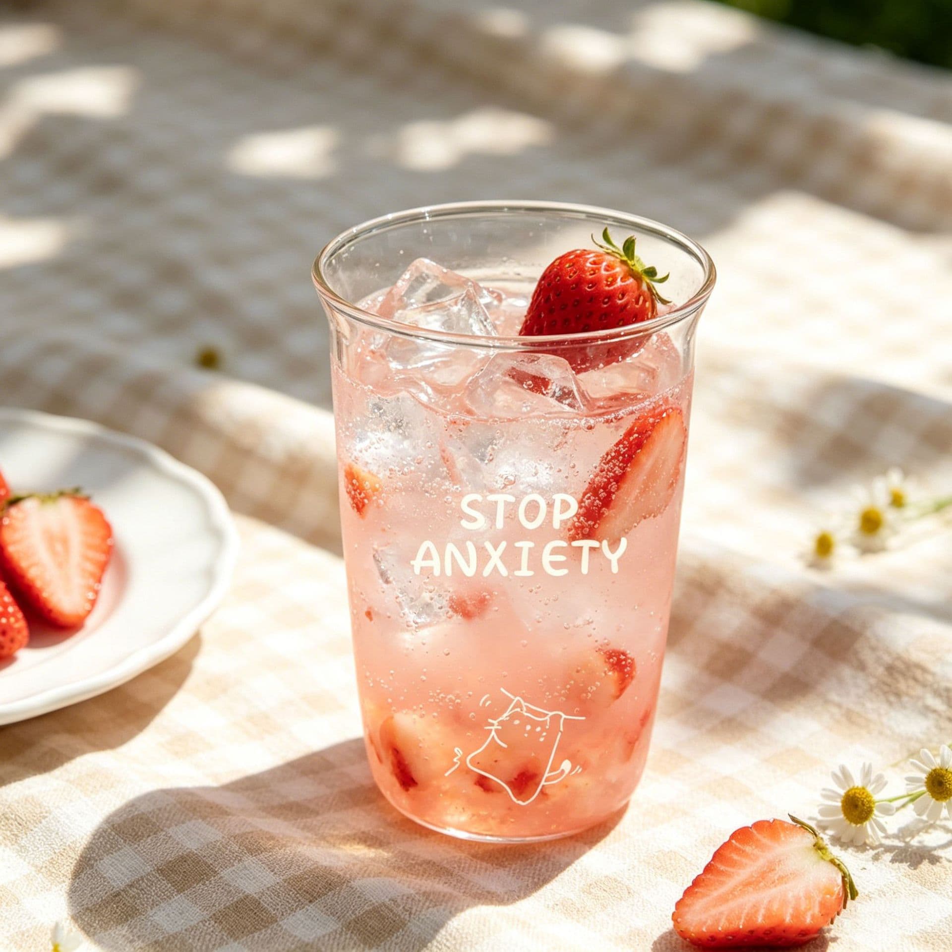 Premium Rolled Rim Glass Cup with Straw Home Water Cup Summer Cartoon Coffee Cold Drink Cup Gift Cup Free Shipping