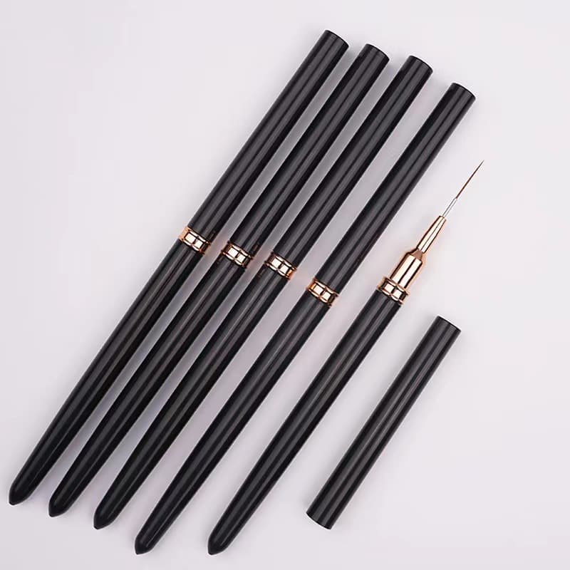 Syringe Nail Brush Set of 5, Professional French Lining, Shading, and Japanese-Style Gel Brushes