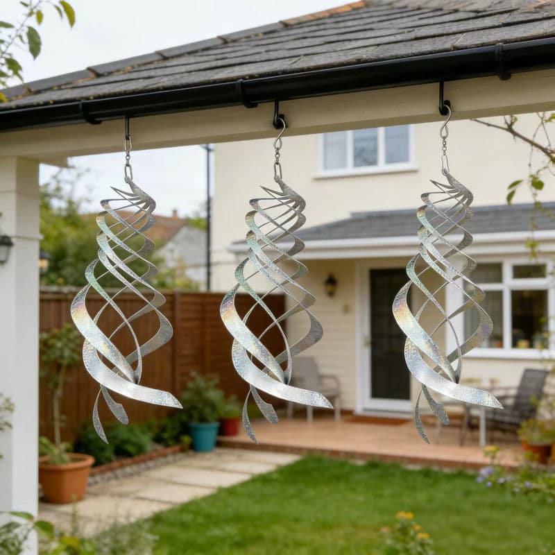 Laser Spiral Bird Repellent Wind Spinner | Bird-Repelling Device for Orchard Balconies, Strong Reflective Bird-Scaring Hanging Ornament for Gardens. Glitters in the Wind.
